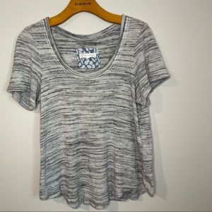 Anthropologie Pure + Good "Elle" Space - Dyed Top T-shirt Light Grey Size Medium